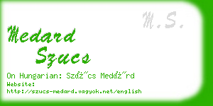 medard szucs business card